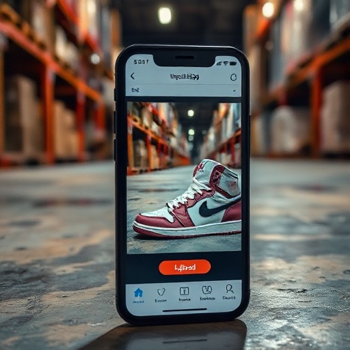 Raw photo upload — phone pic of shoe on concrete floor