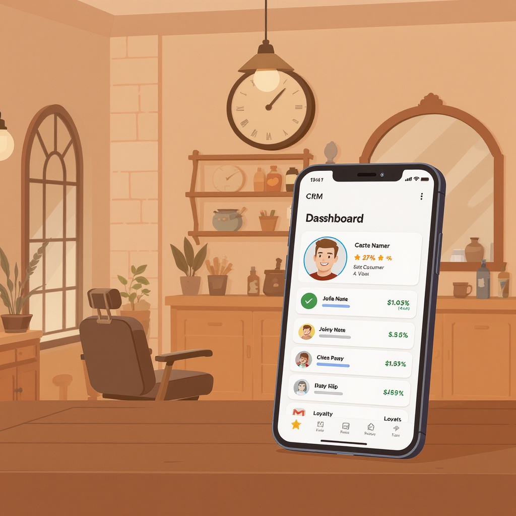 Local business dashboard showing customer CRM, loyalty tracking, and appointment management
