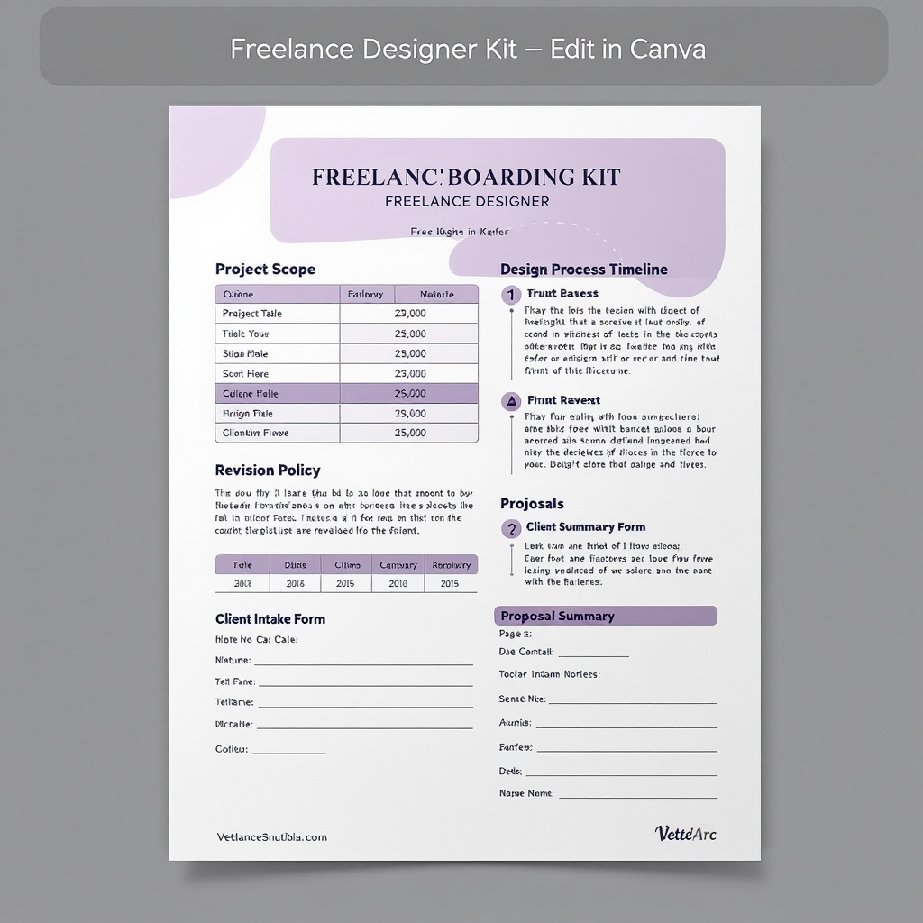 Freelance Copywriter Client Onboarding Kit preview — editable in Canva