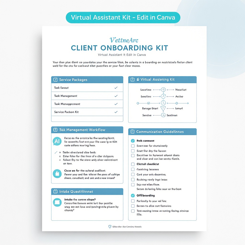 Digital Asset Manager Client Onboarding Kit preview — editable in Canva