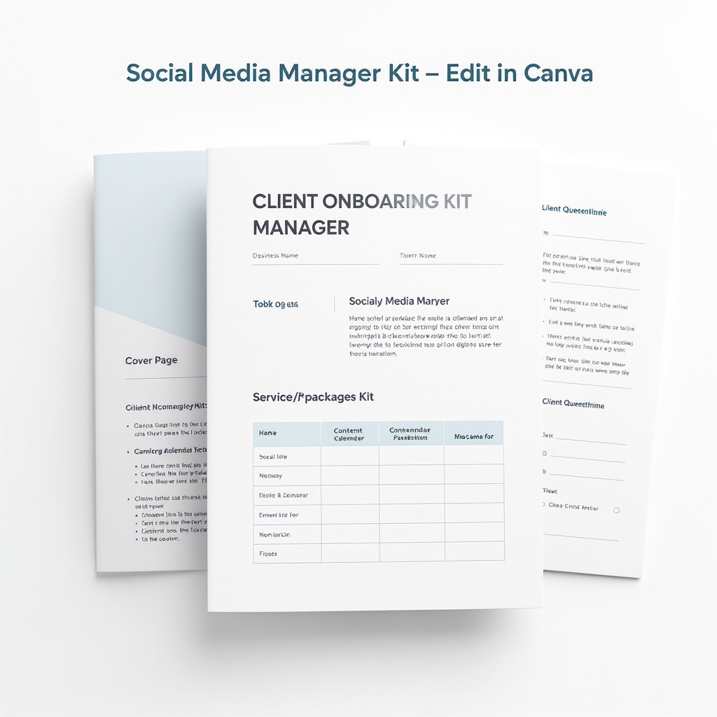 Freelance Bookkeeper Client Onboarding Kit preview — editable in Canva