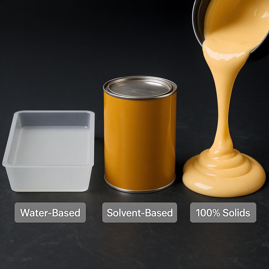 Comparison of water-based, solvent-based, and 100% solids epoxy coatings side by side