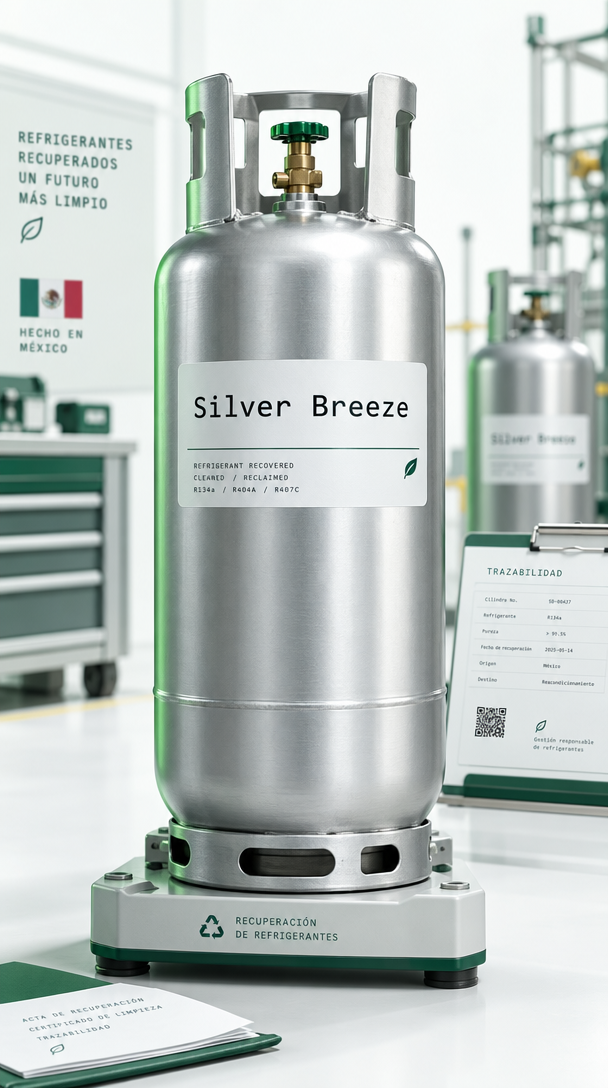 Cilindro recargable de gas refrigerante de 30 lb.